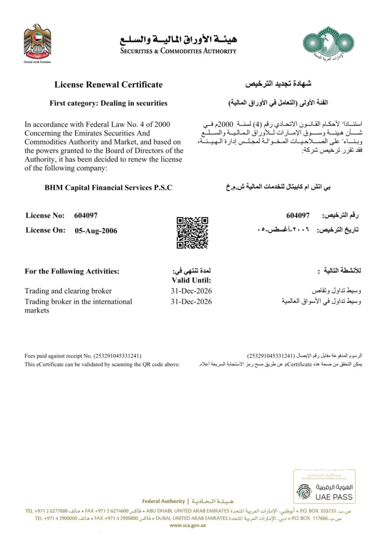 1. First category - Dealing in securities (Trading and Clearing Broker - Trading Broker in the International Markets)